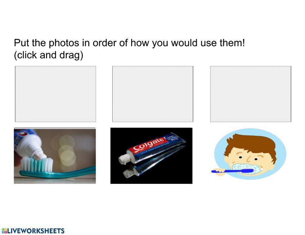 Brushing teeth sequence worksheet Live Worksheets