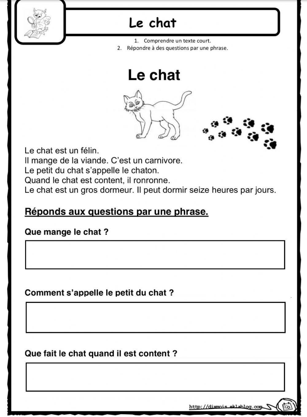 reading assignment traduction francais
