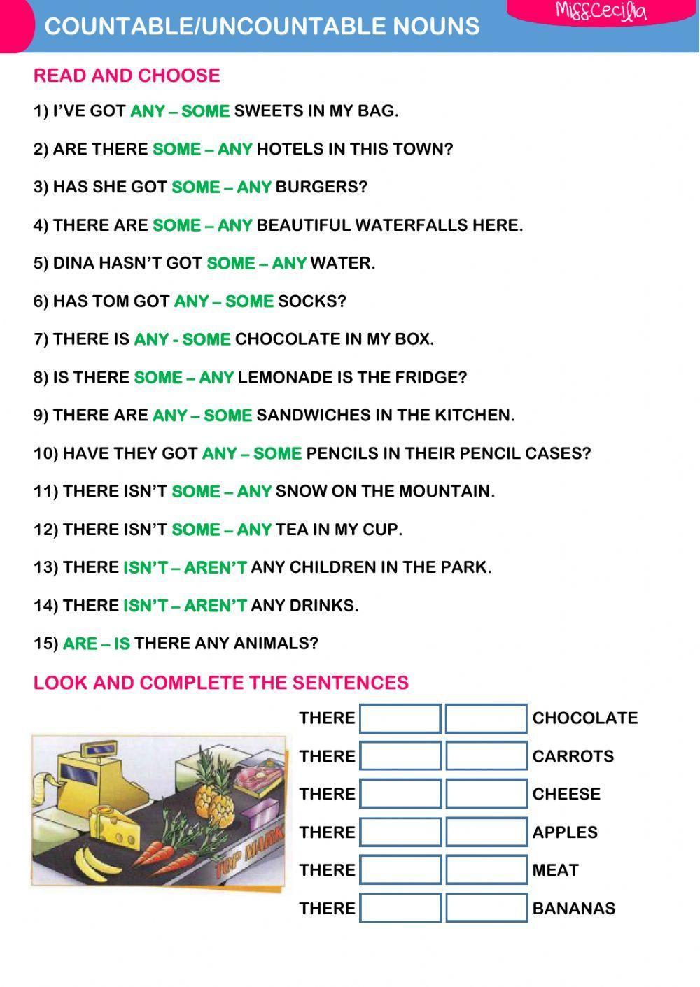 Countable uncountable nouns