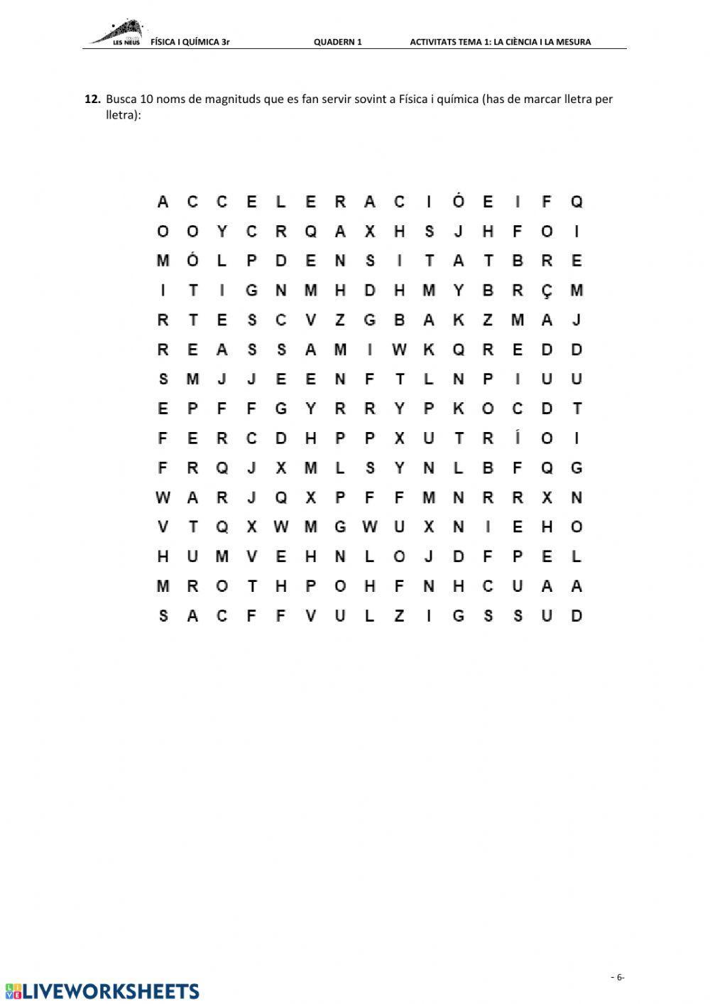 QUÍMICA 3rESO. LA CIÈNCIA I LA MESURA 1