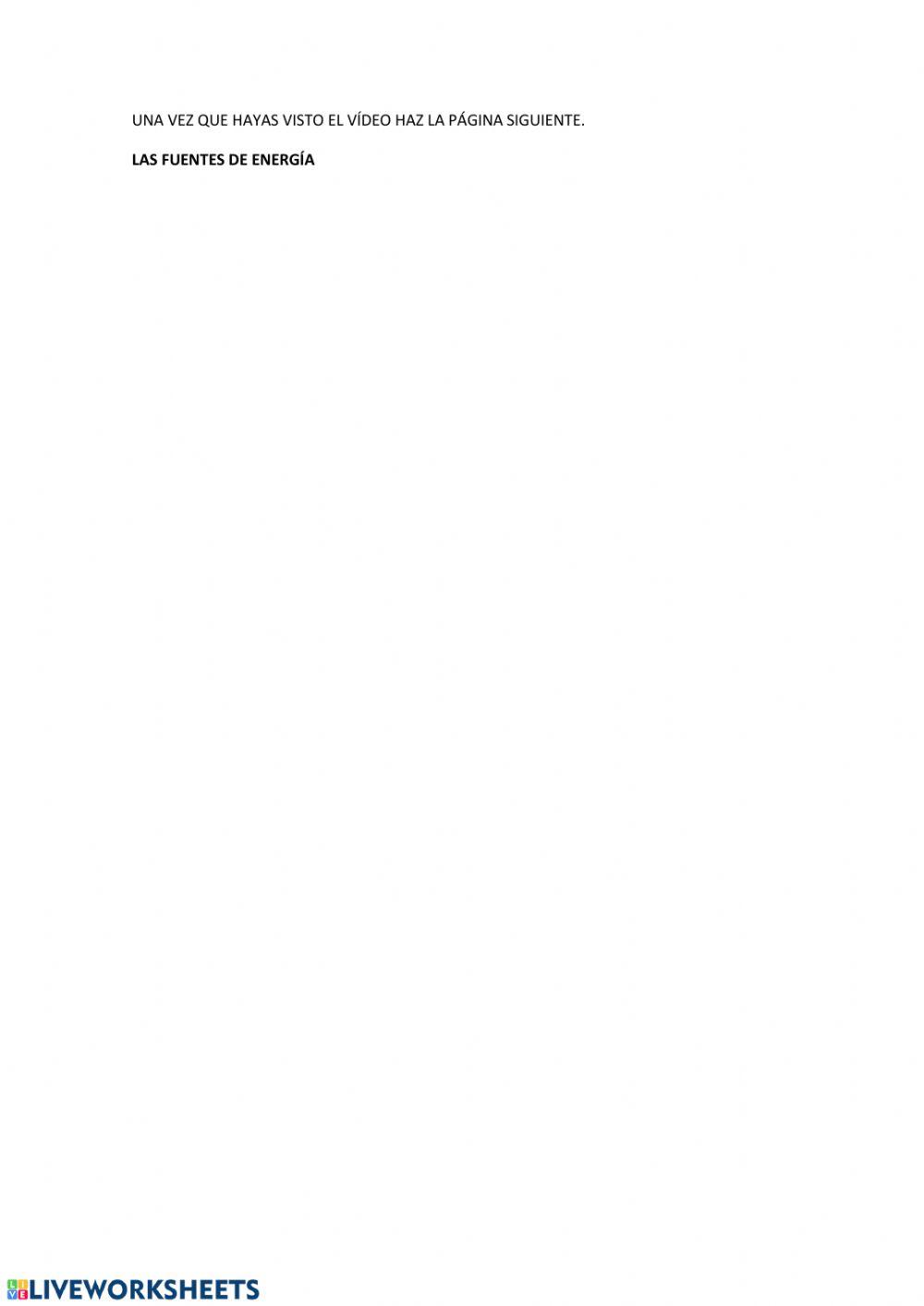 Las fuentes de energía