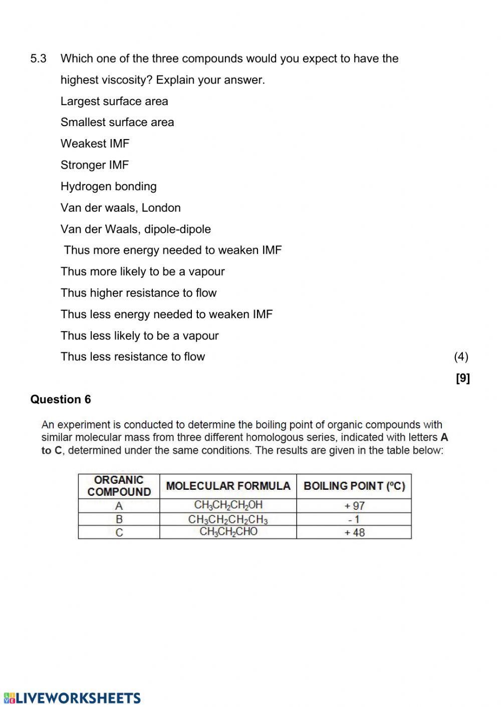 Organic chem test part 1