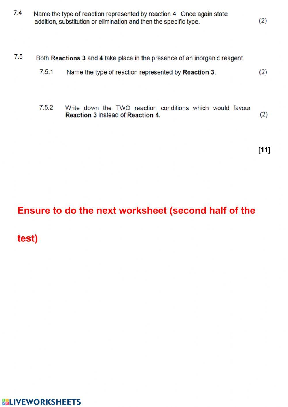 Organic chem test part 1