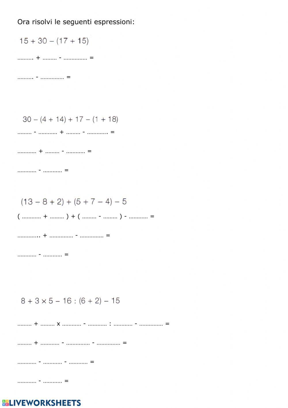 Problemi,diagrammi e espressioni
