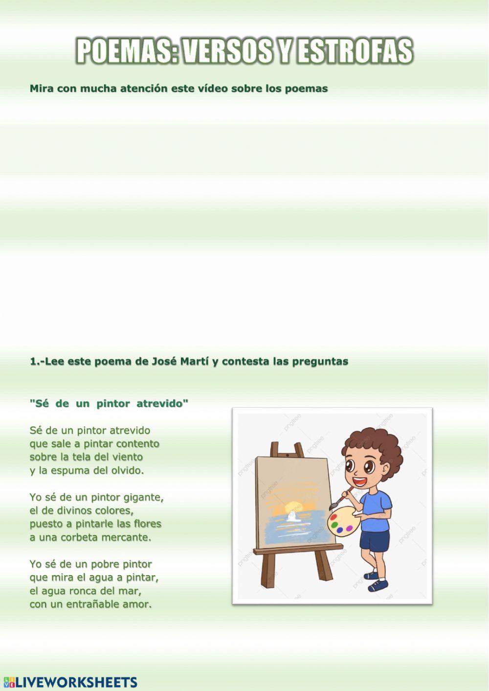 Poemas: versos y estrofas Poemas: versos y estrofas