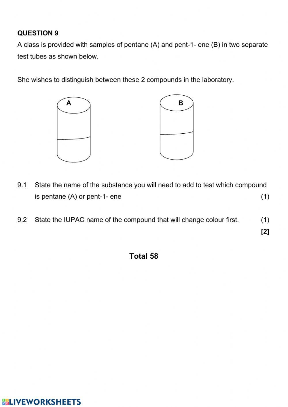 Organic chem test part 2
