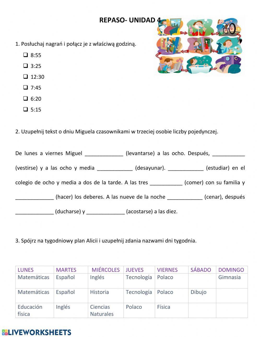 Repaso rutina diaria