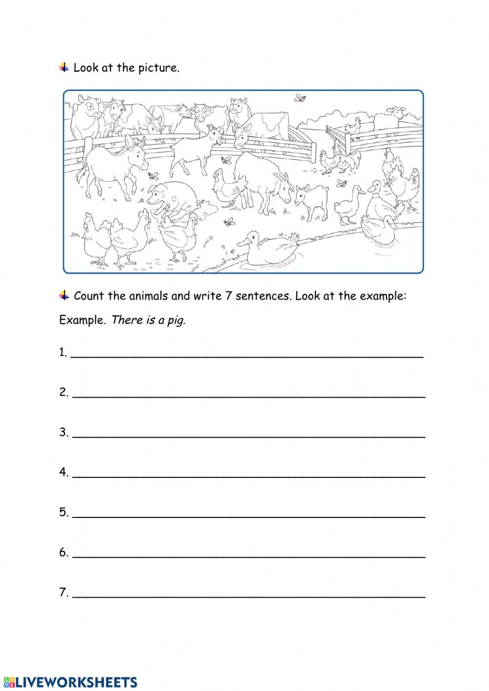 Writing farm animals