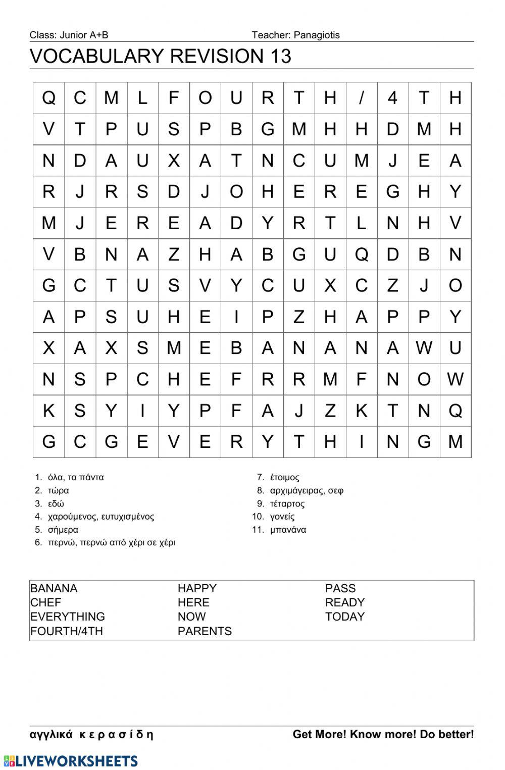 Junior Wordsearch 13