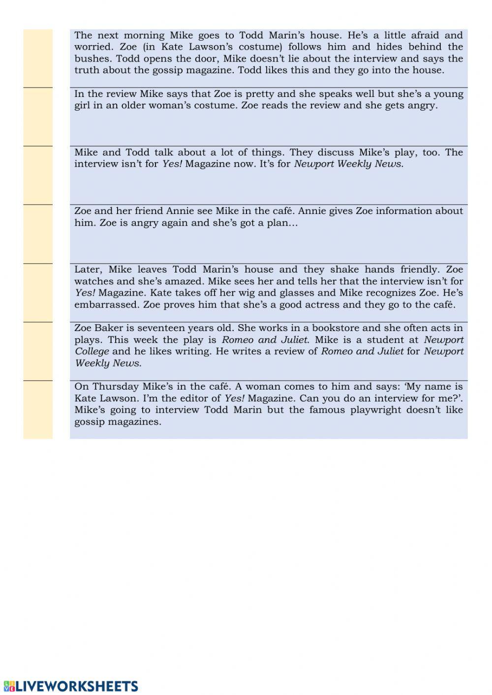 A pretty face- number the paragraphs