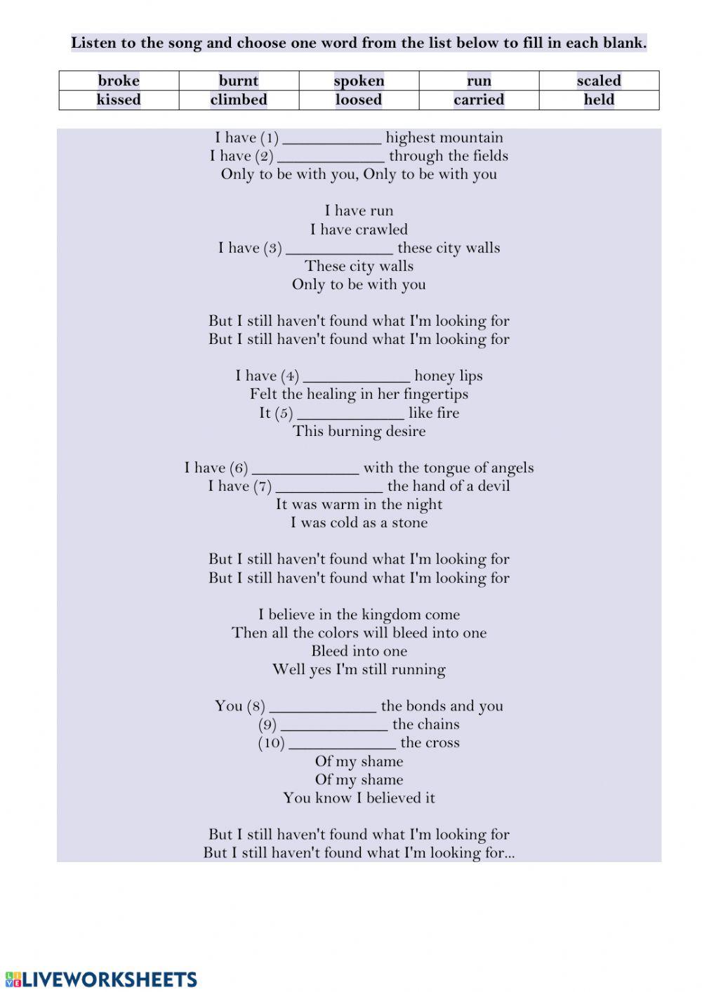 Song - Present Perfect