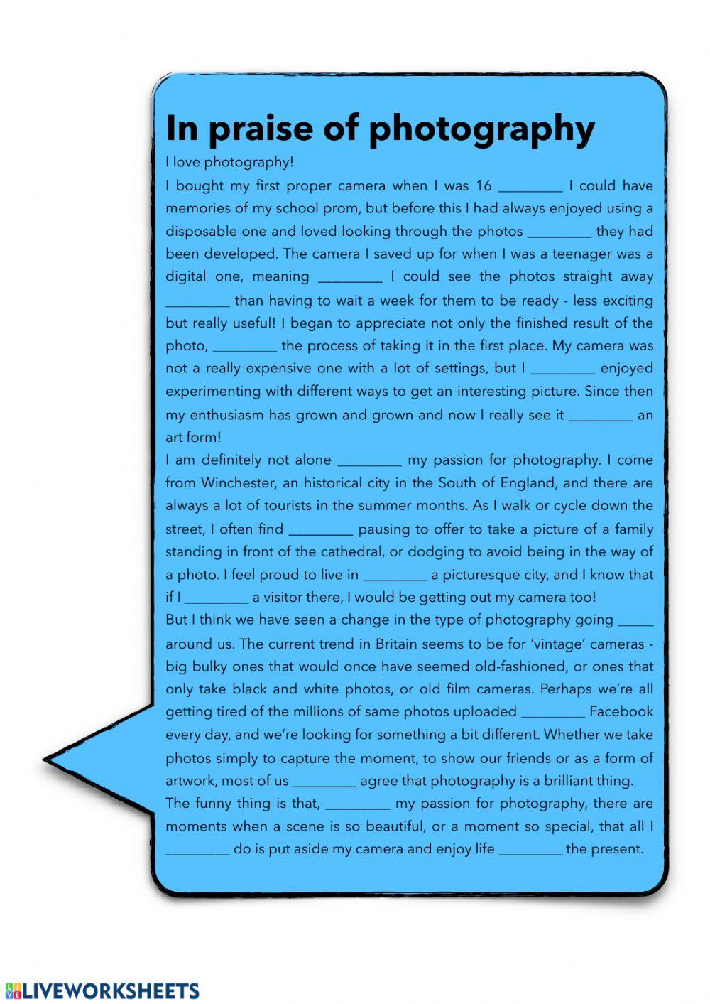 Reading (In praise of photography)