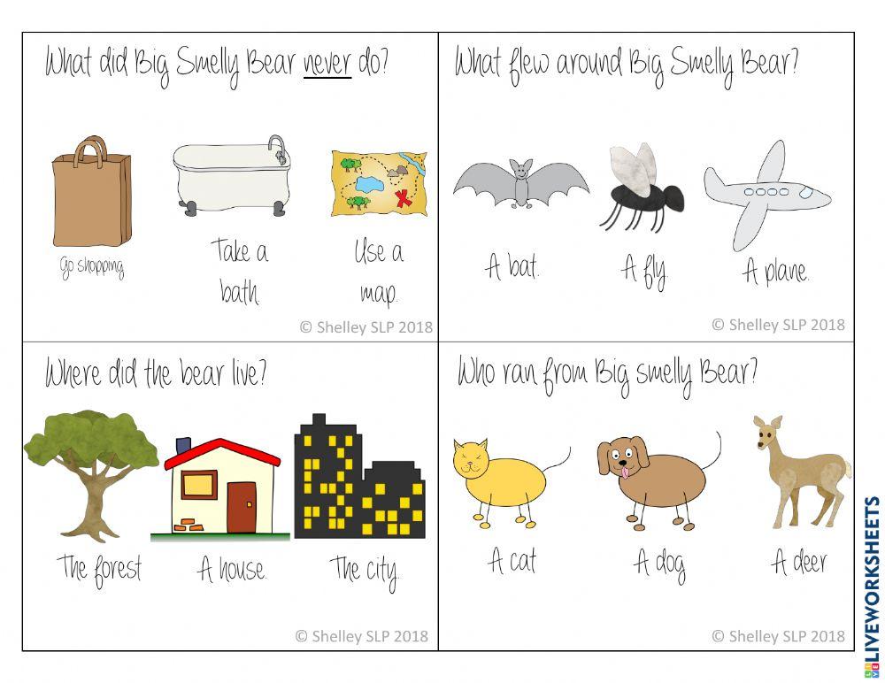 Big Smelly Bear Book Companion- WH Questions with Pictures