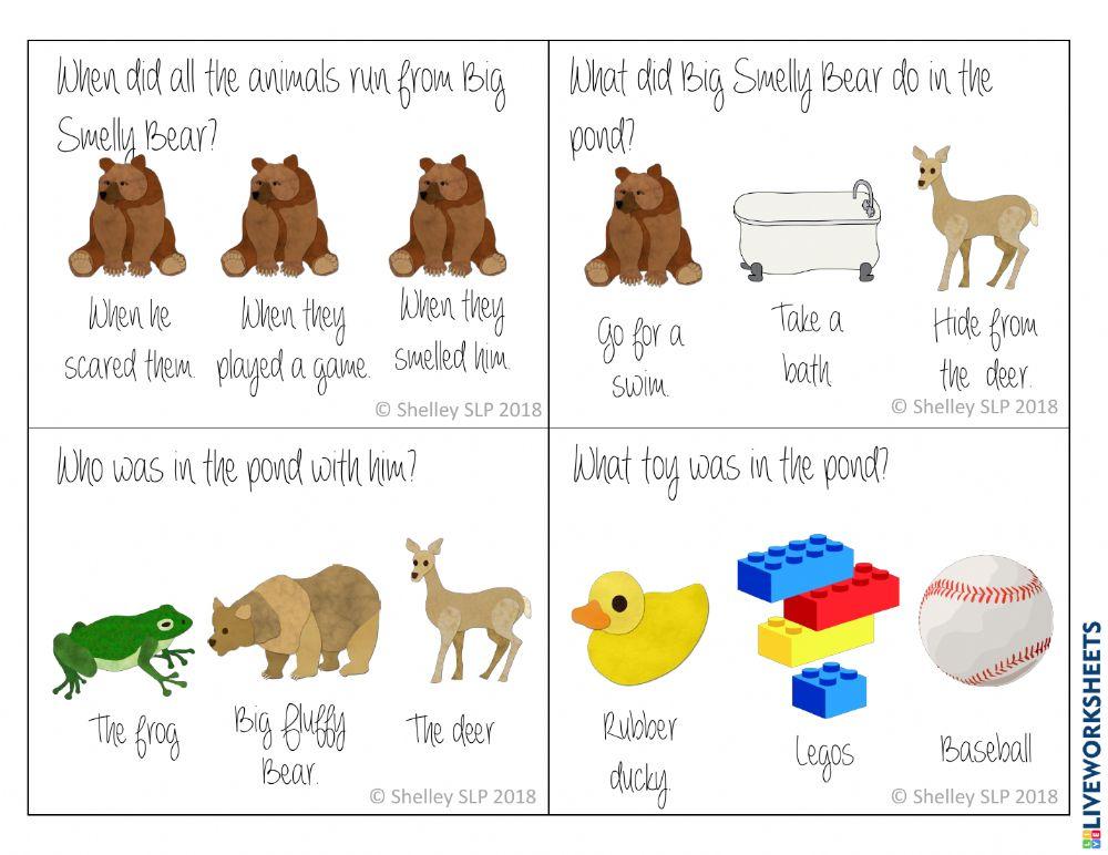 Big Smelly Bear Book Companion- WH Questions with Pictures