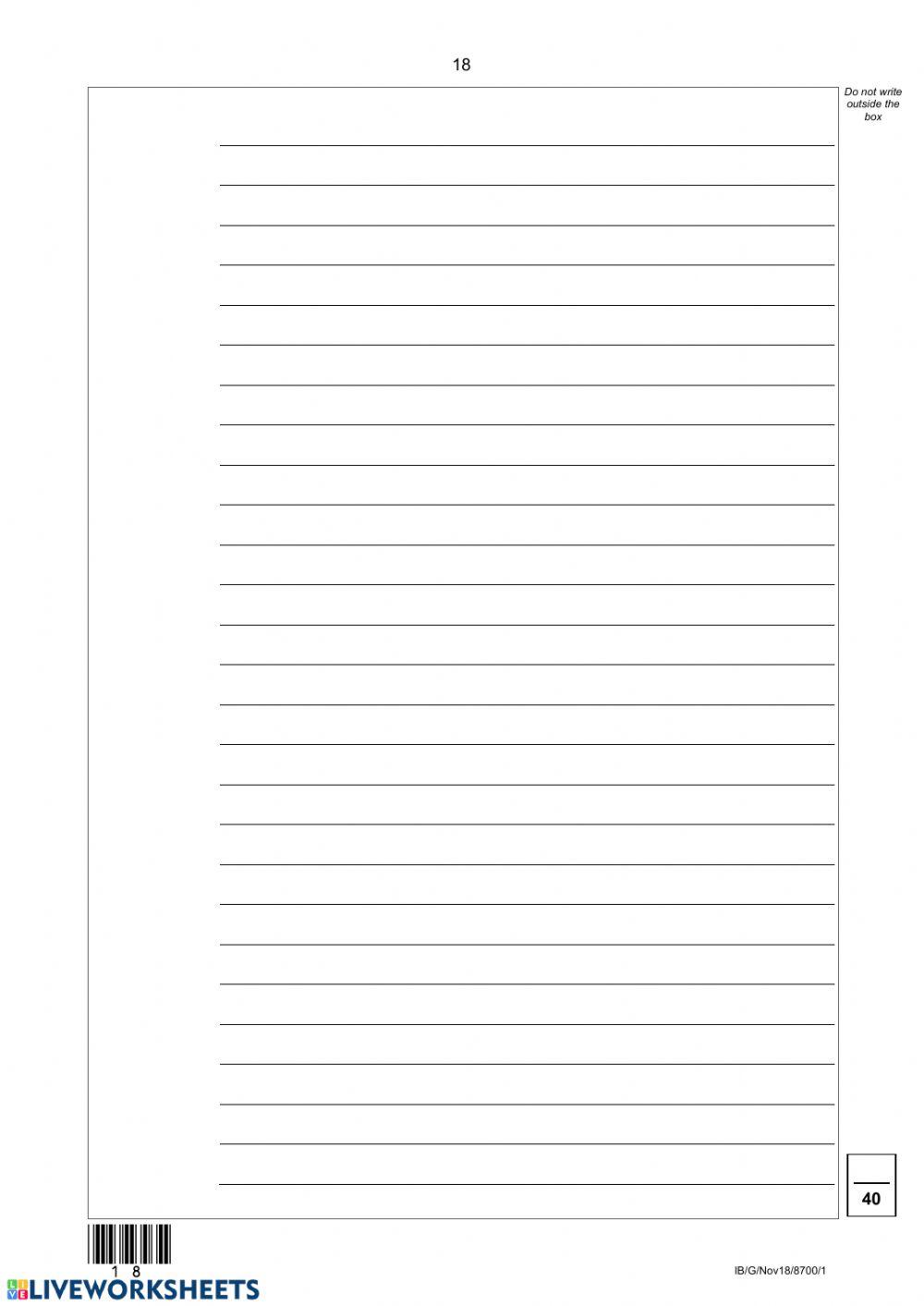 GCSE AQA English Language Paper 1 - Question 5 - November 2018