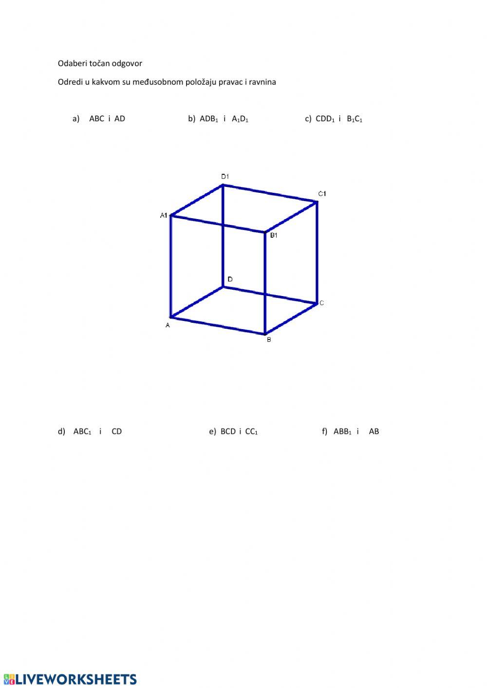 Položaj pravca i ravnine