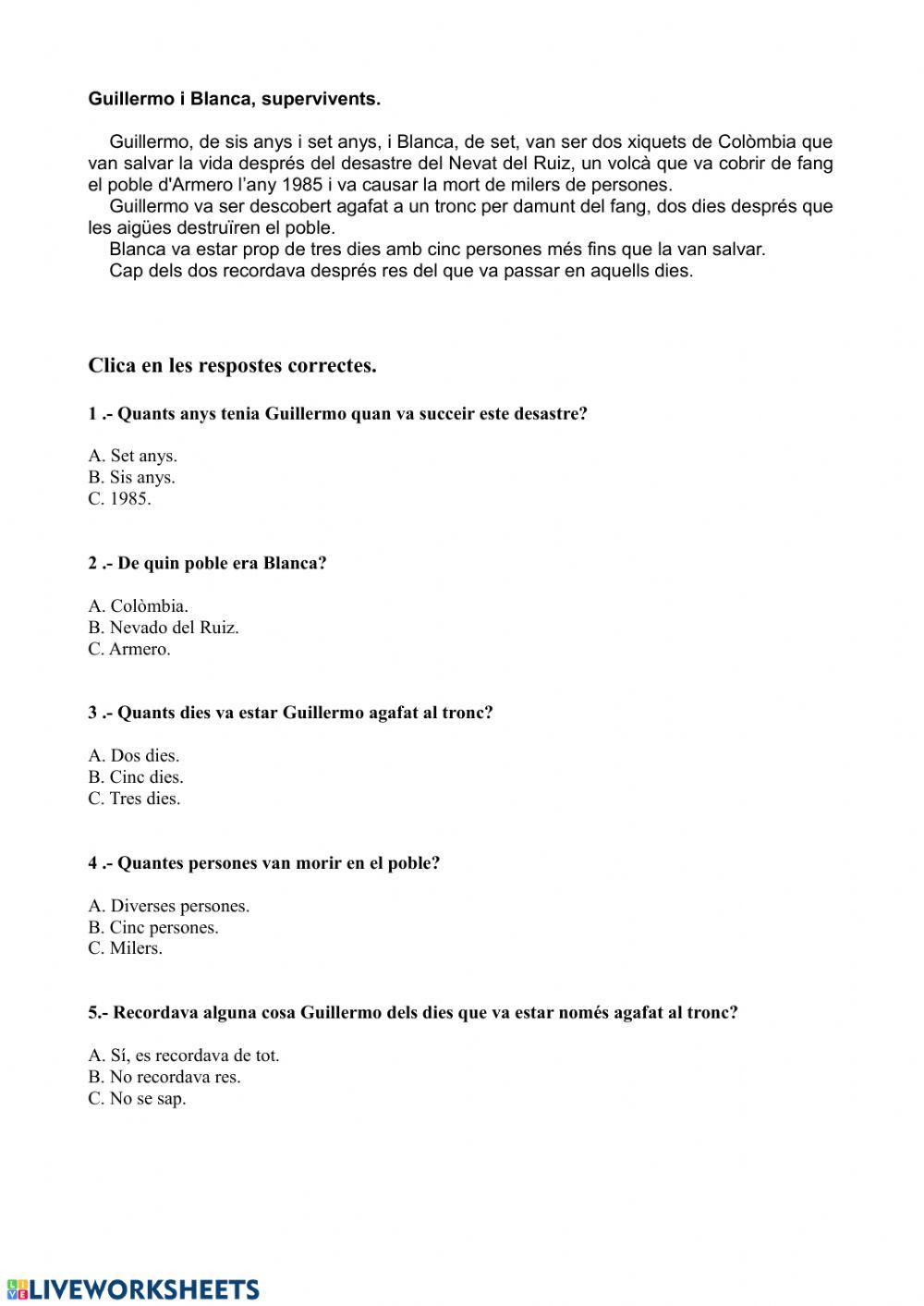 C.L. Guillermo i Blanca, supervivents