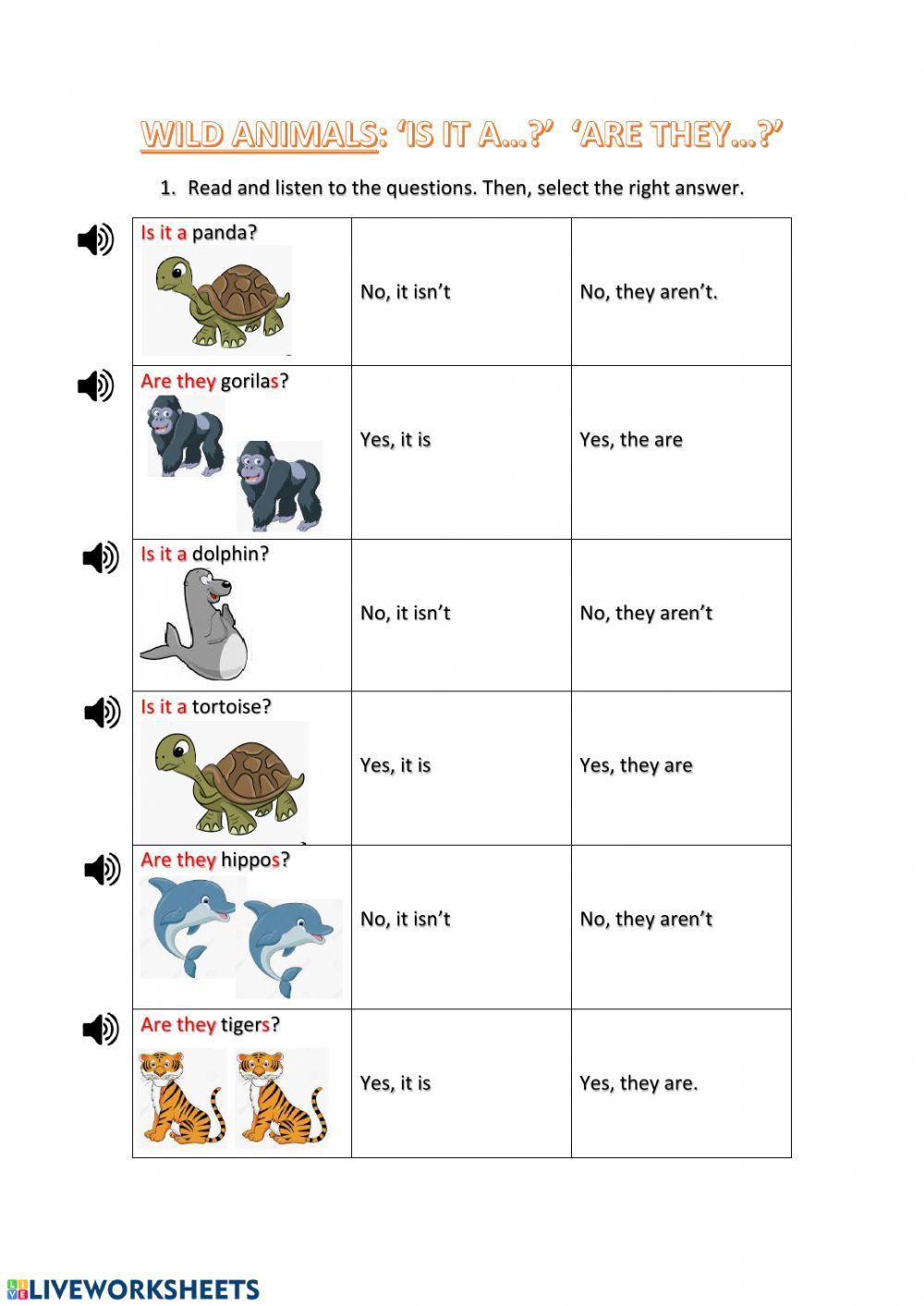 WILD ANIMALS (Is it? - Are they?)