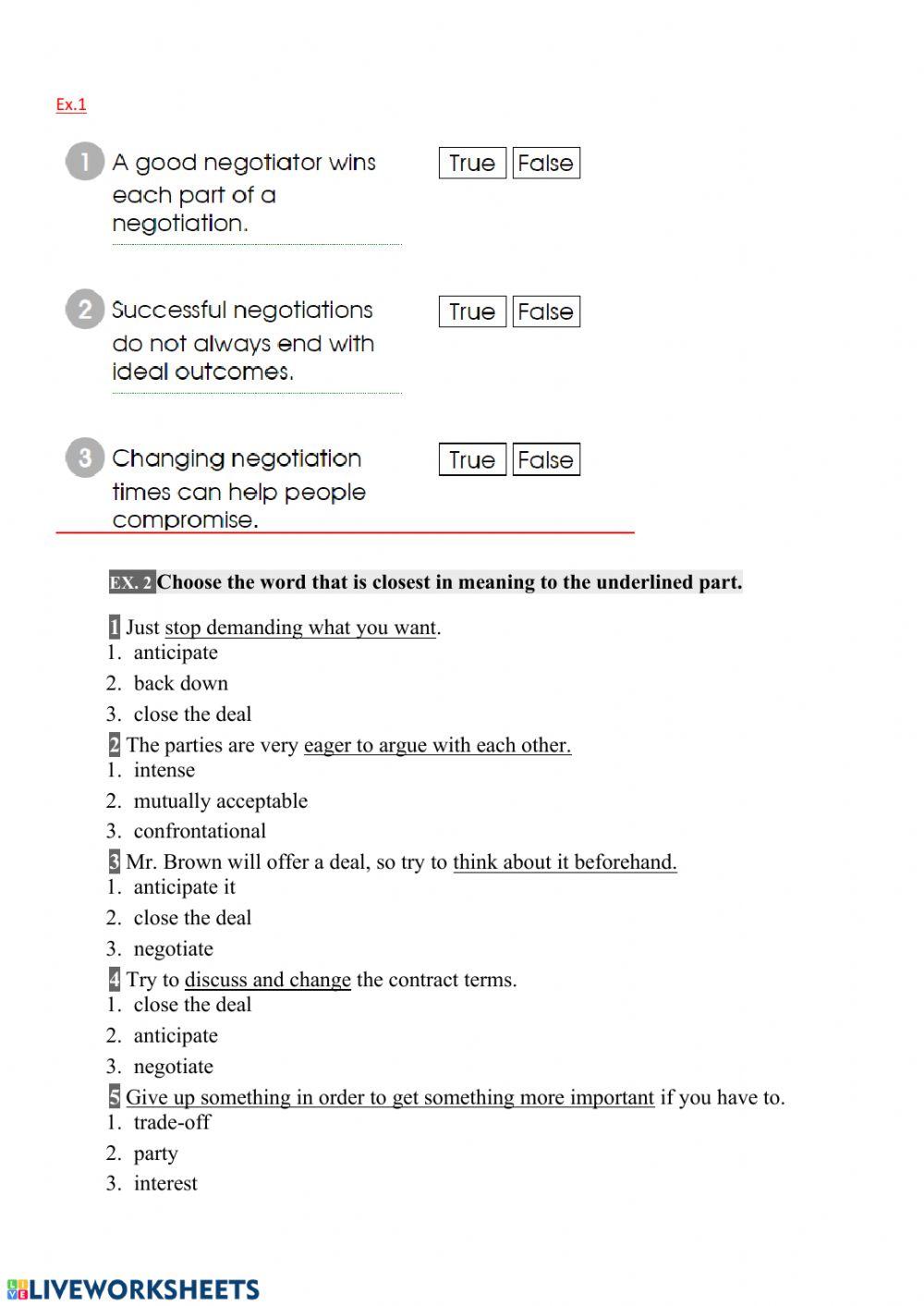 87490 | Negotiations | Ilian Krachanov | LiveWorksheets