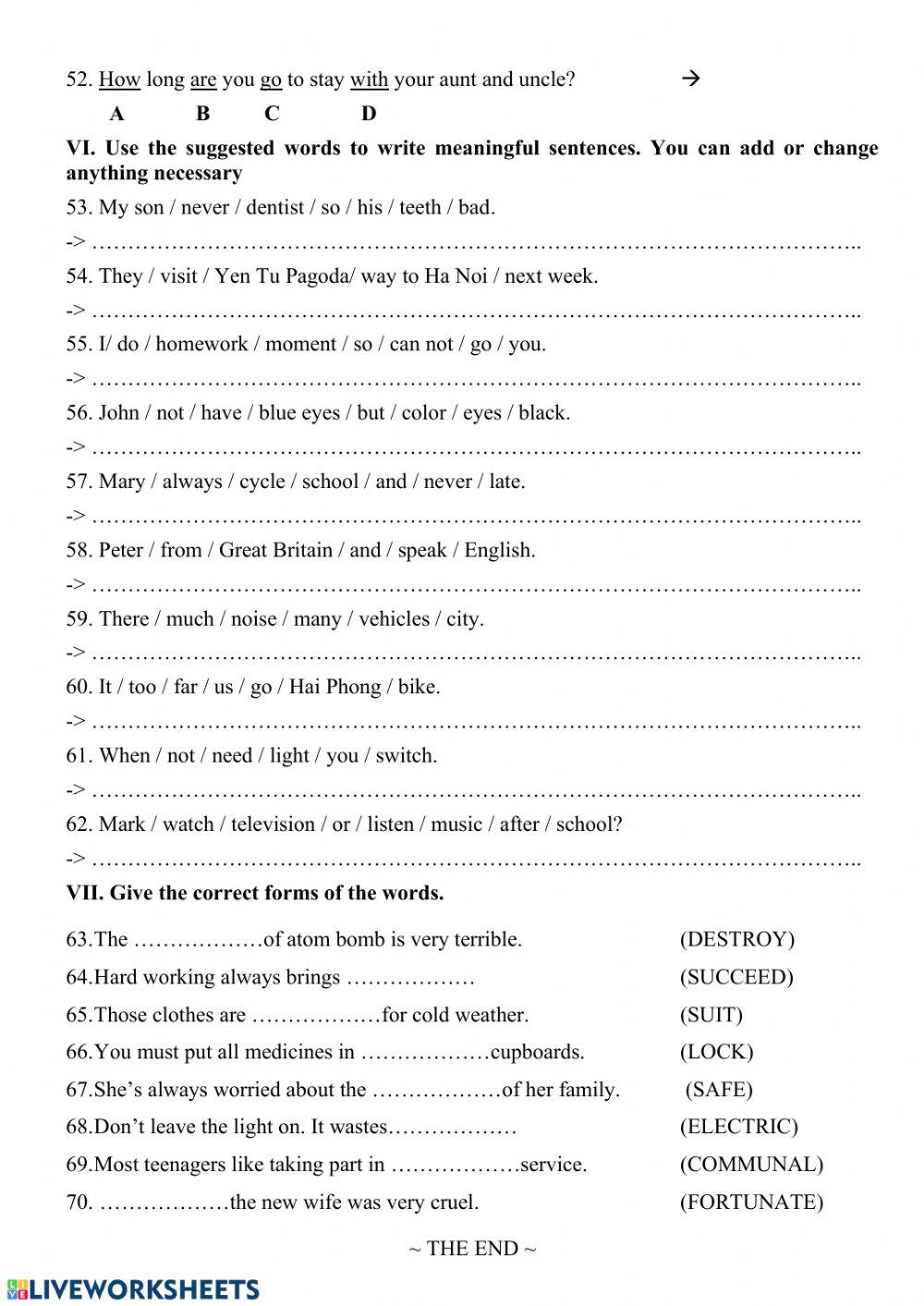 Exam practice test 6