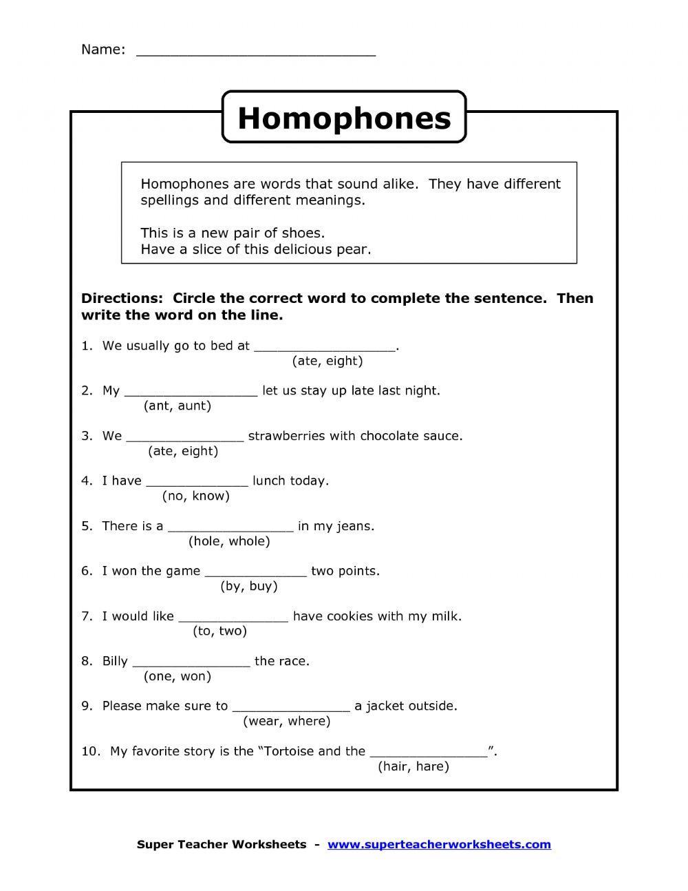 Homophones