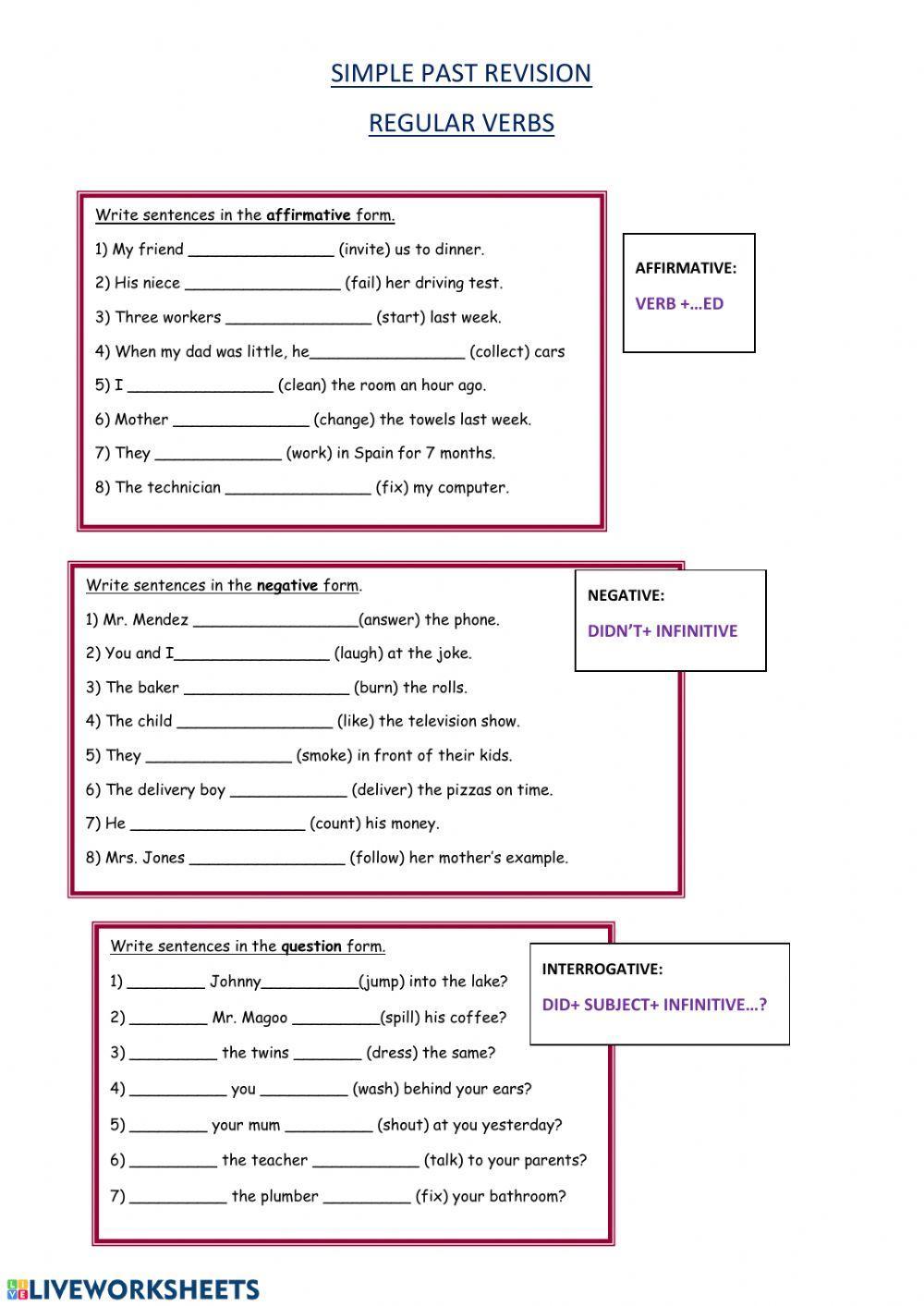 Simple past regular verb