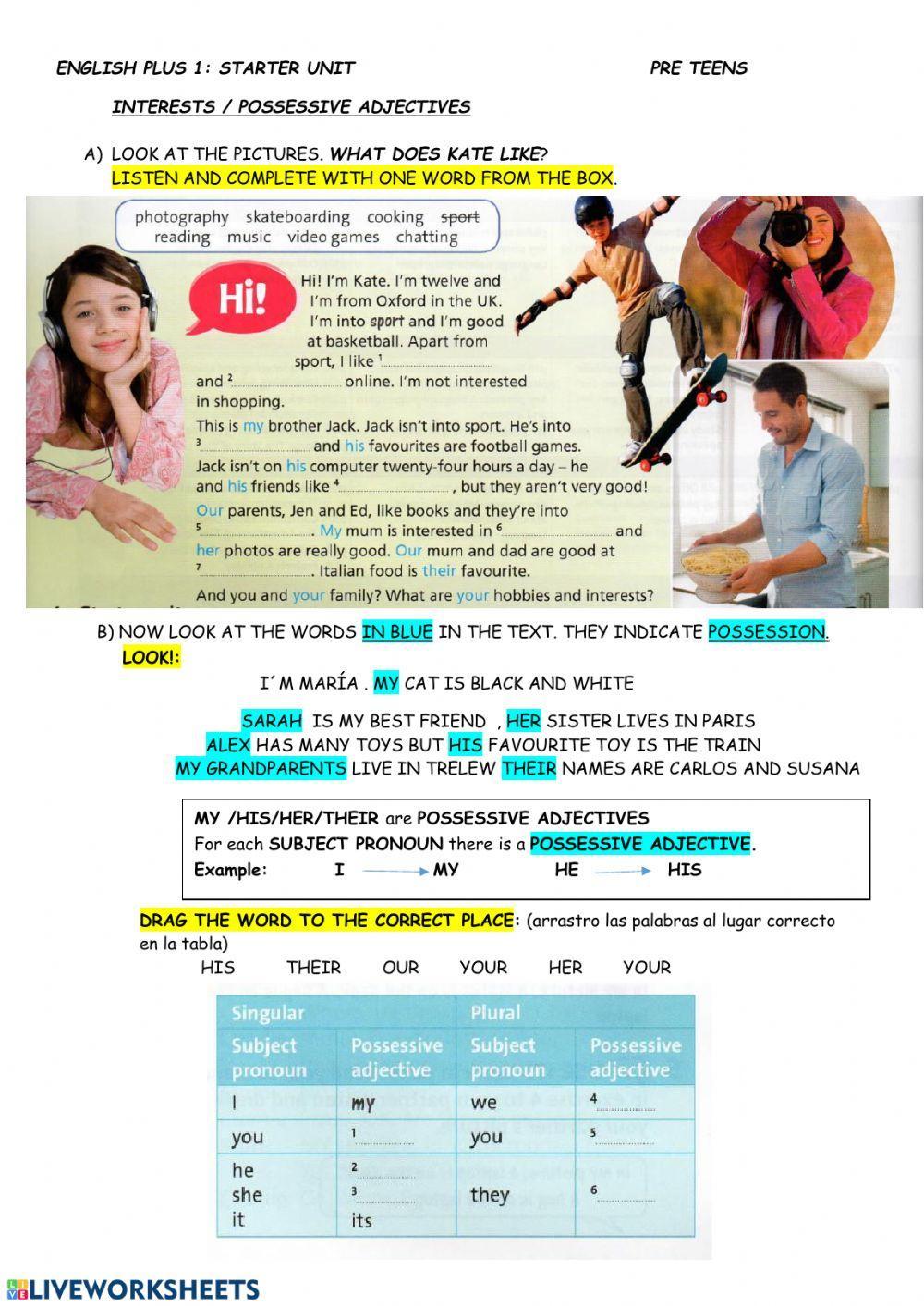 Hobbies and interests