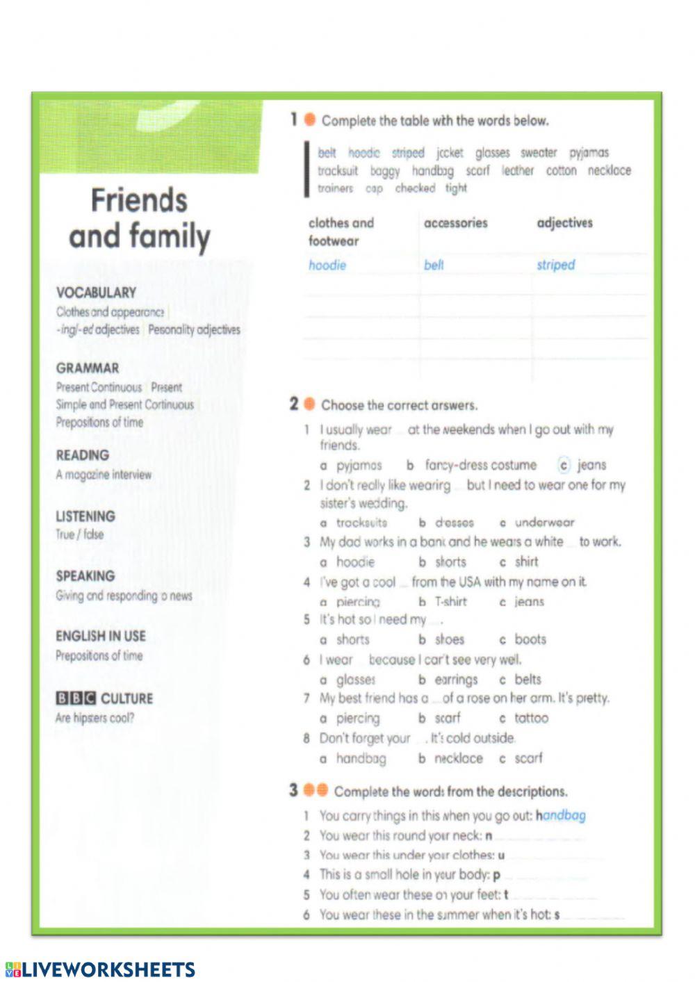 Clothes and accessories