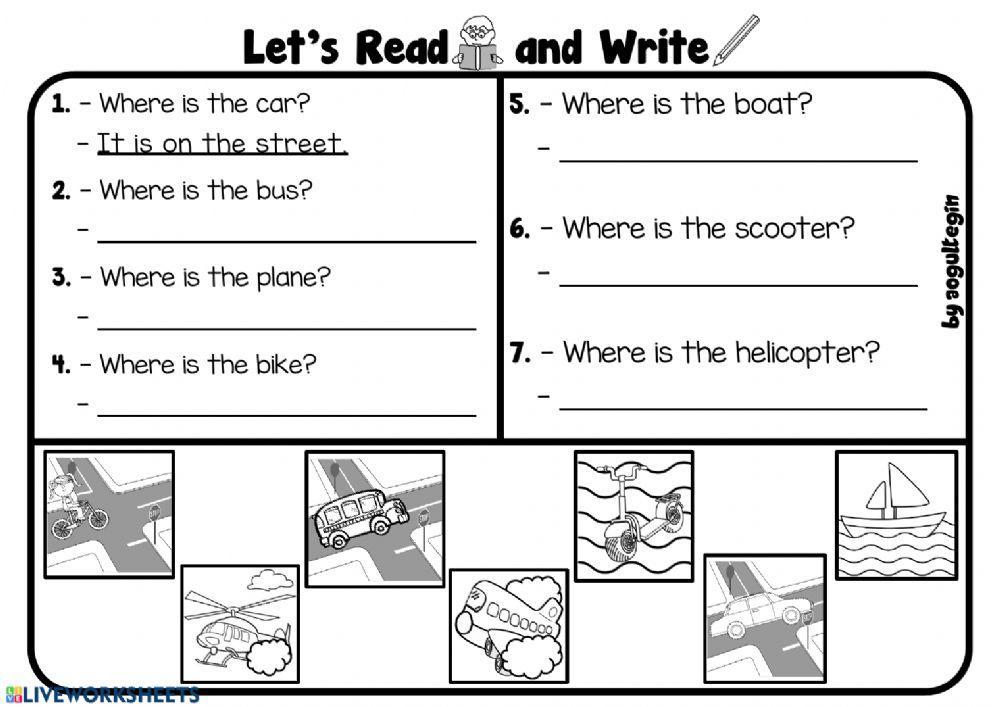 3.8. Transportation - Let's Read and Write