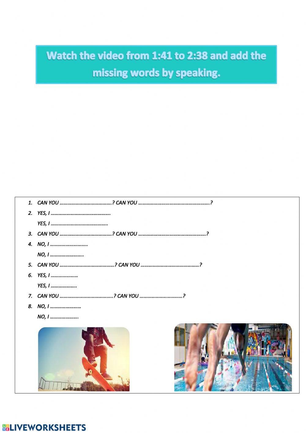 Can or Can't speaking