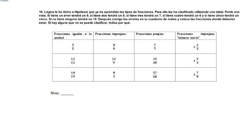 FRACCIONES 5º FICHA 5