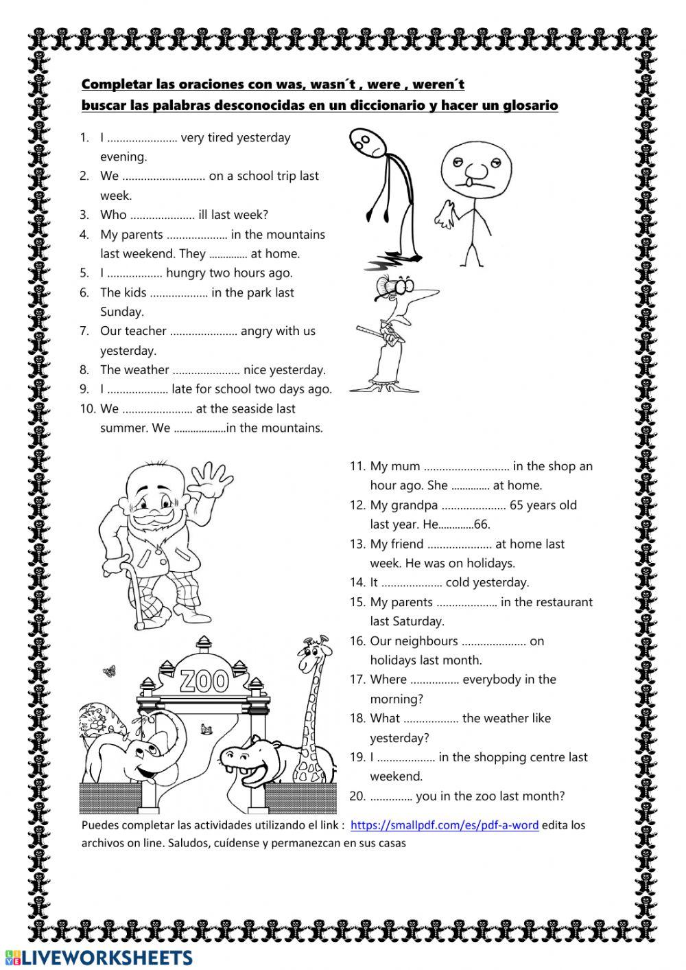 Simple past verb to be