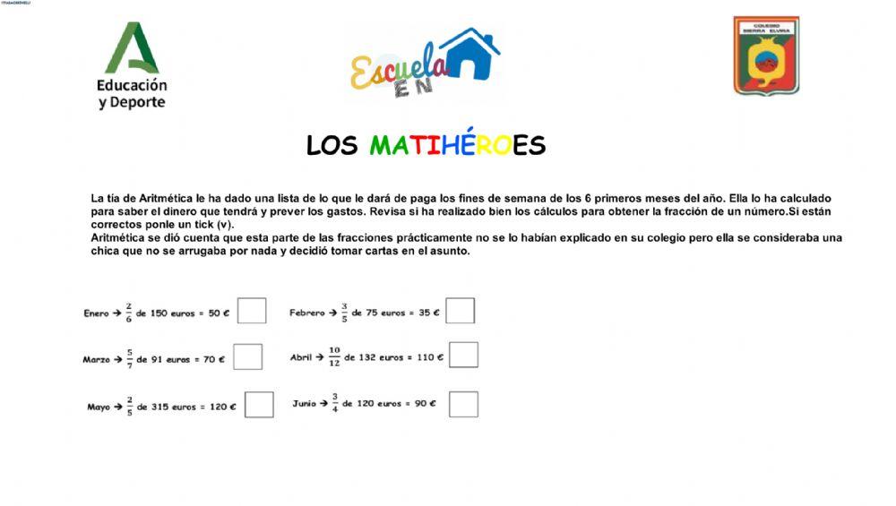 FRACCIONES 5º FICHA 8