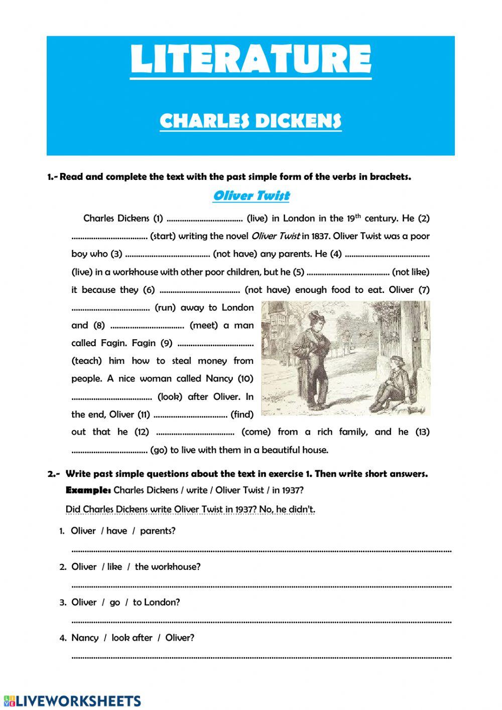 Literature - Charles Dickens - Past simple
