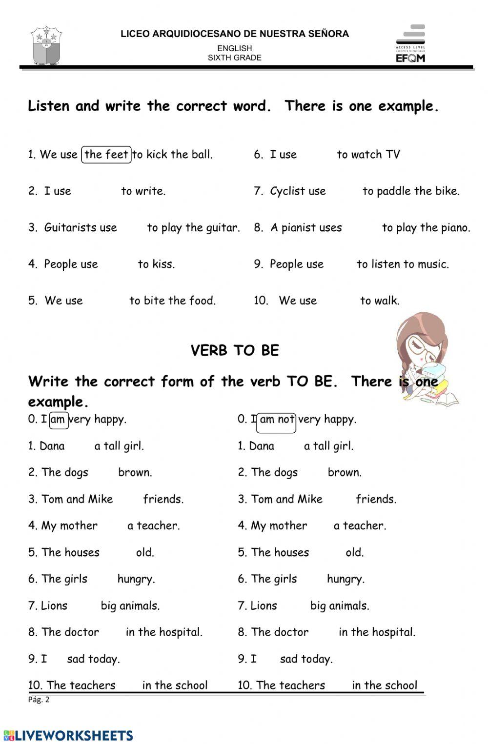 Sixth grade activity