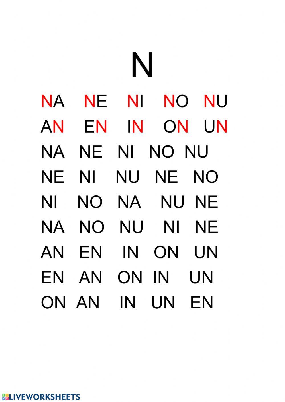 Lectoescriptura na ne ni