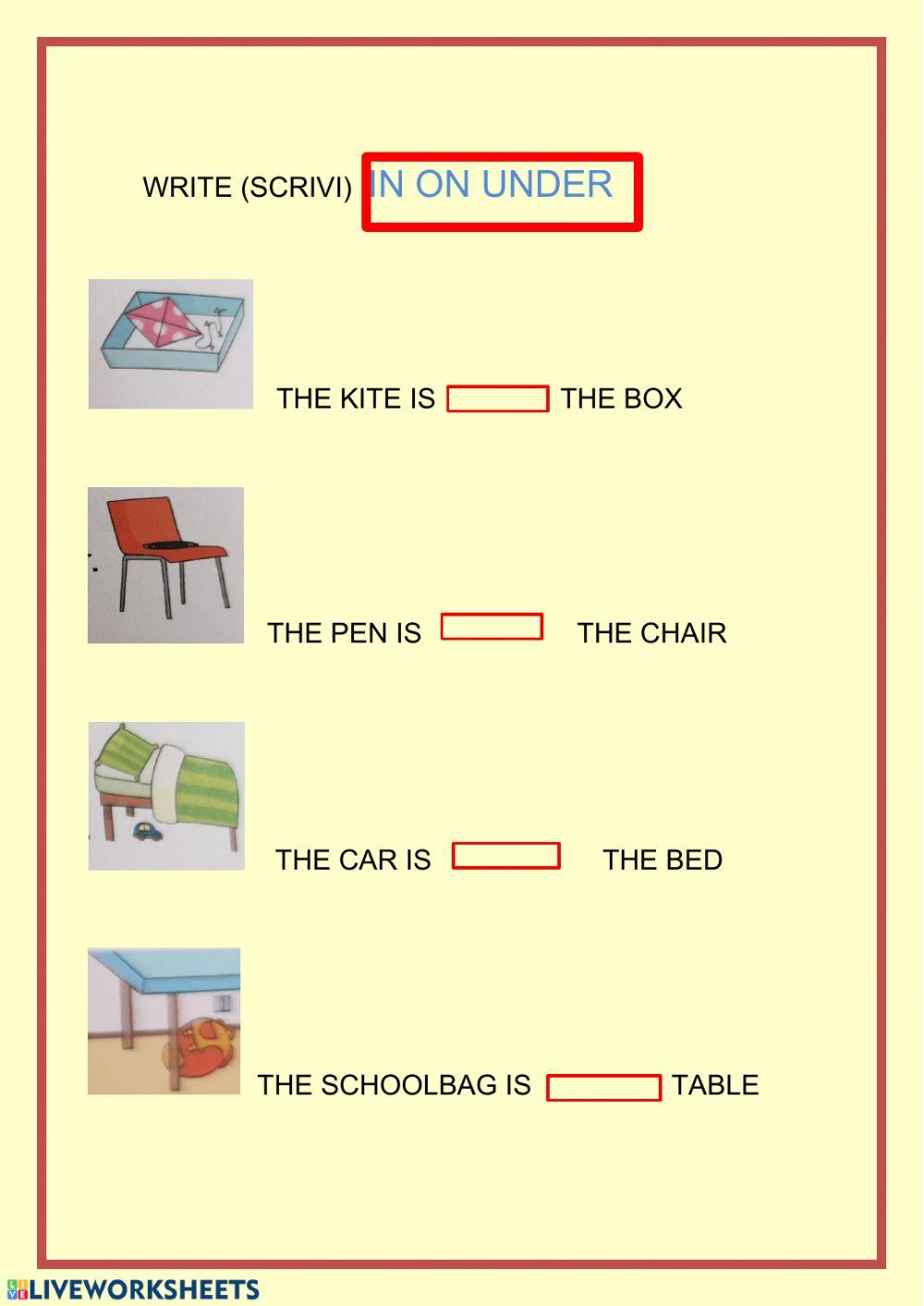 Prepositions of place