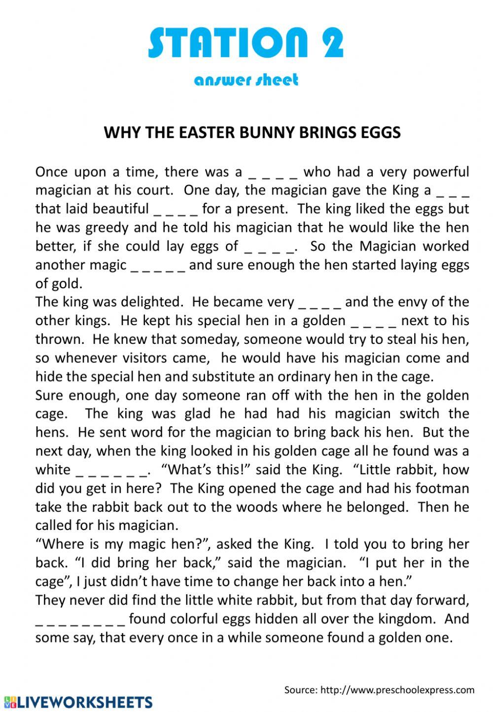 Easter Stacje jezykowe Agielski answers