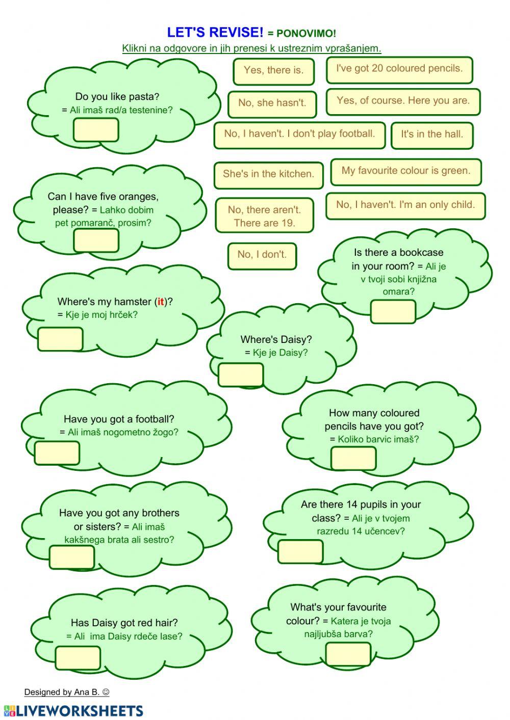 Let's revise! - Ponovimo!