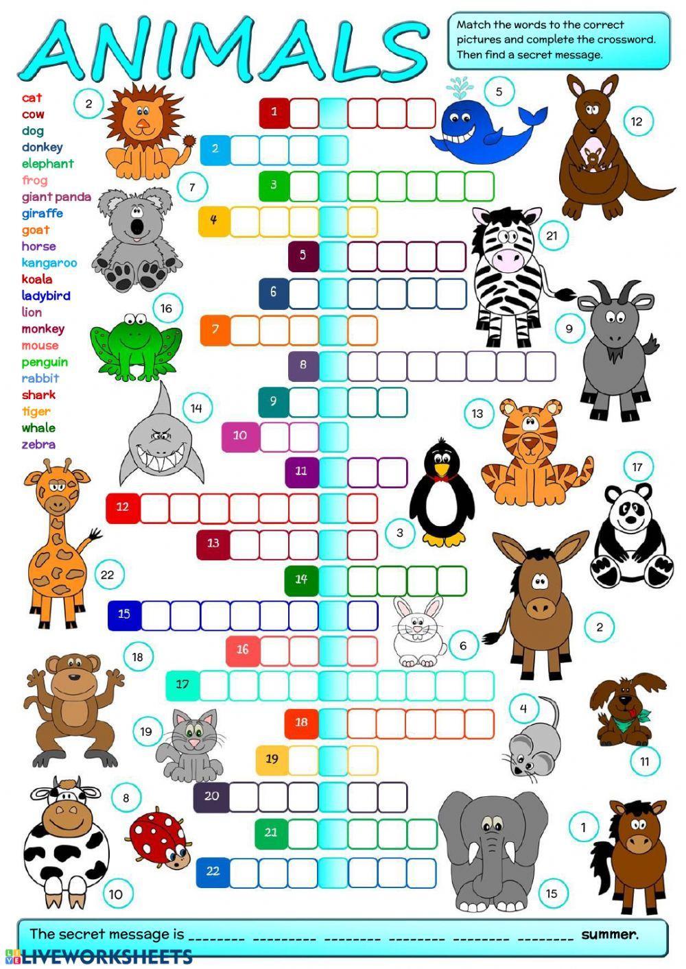 Animals - crossword