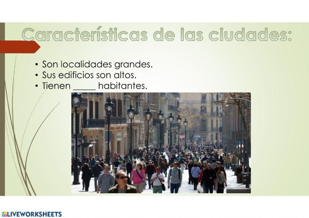 La localidad: ciudades