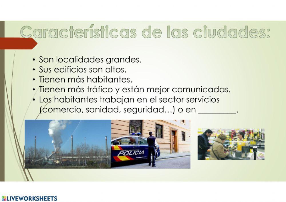 La localidad: ciudades
