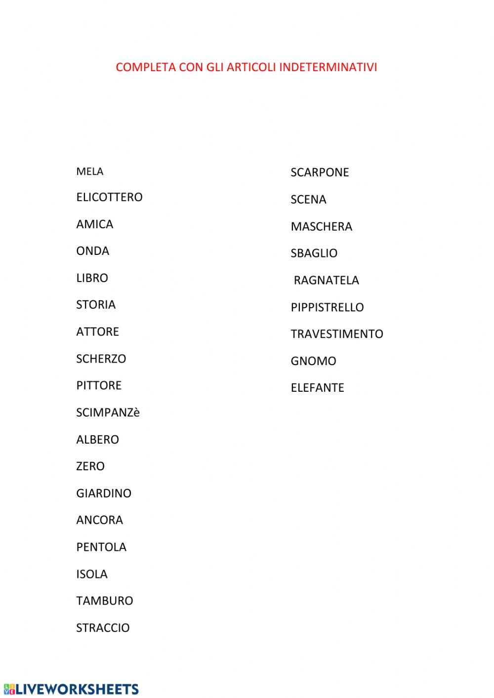 Articoli indeterminativi