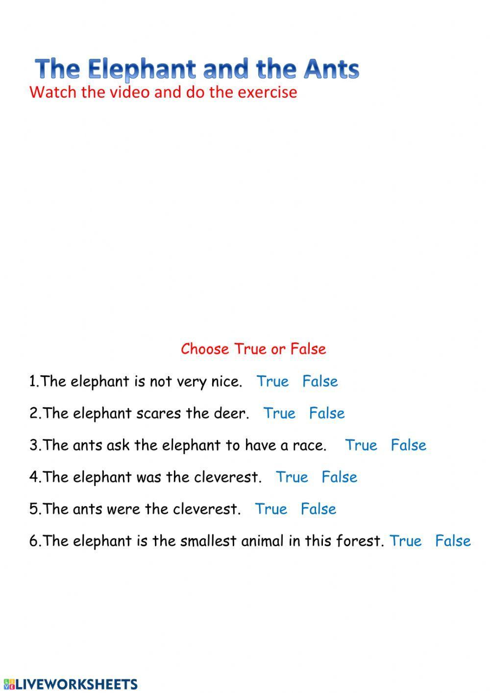 The Elephant and the ants The Elephant and the ants