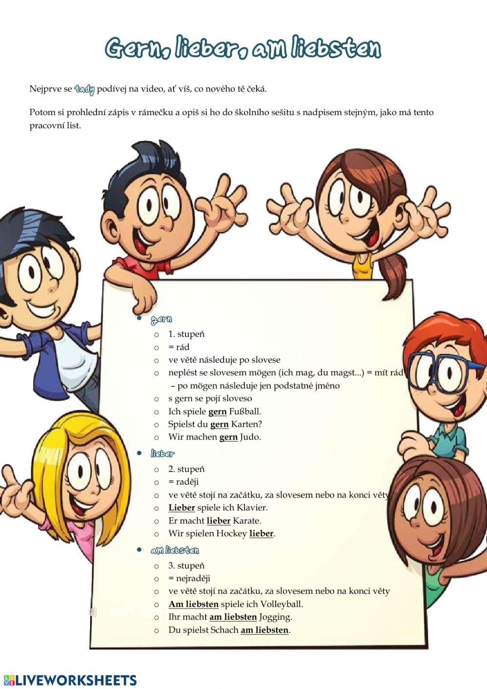 Gern, lieber, am liebsten