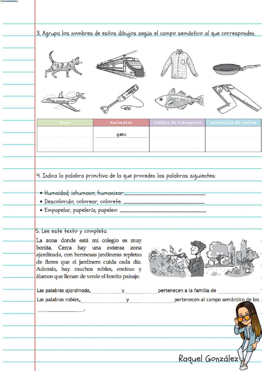 Familia de palabras y Campo semántico