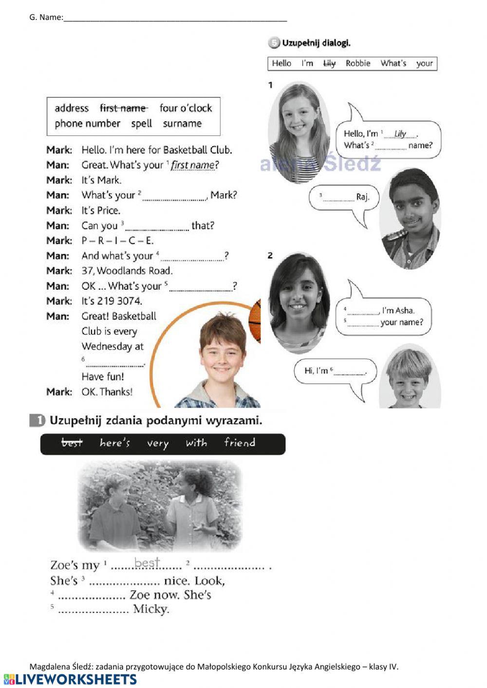 G 3-4 Zadania do konkursu klasa 4.