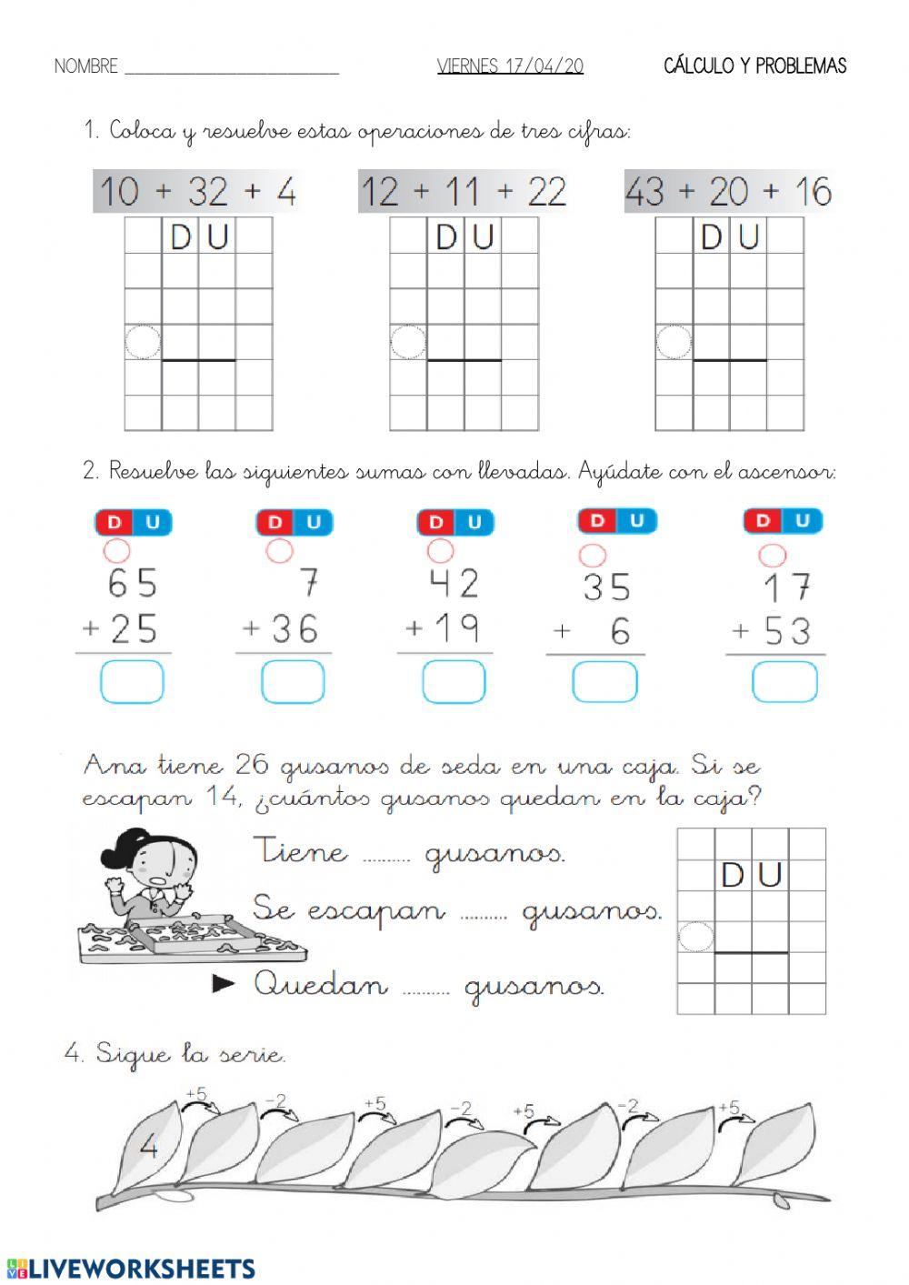 Cálculo y problemas primero