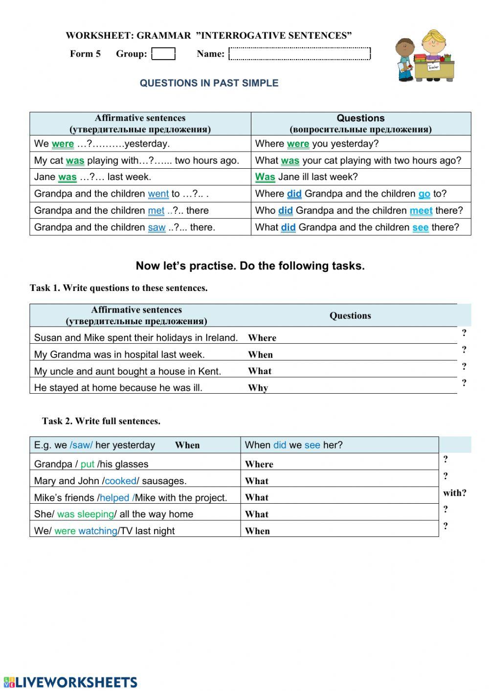 Questions in Past Simple
