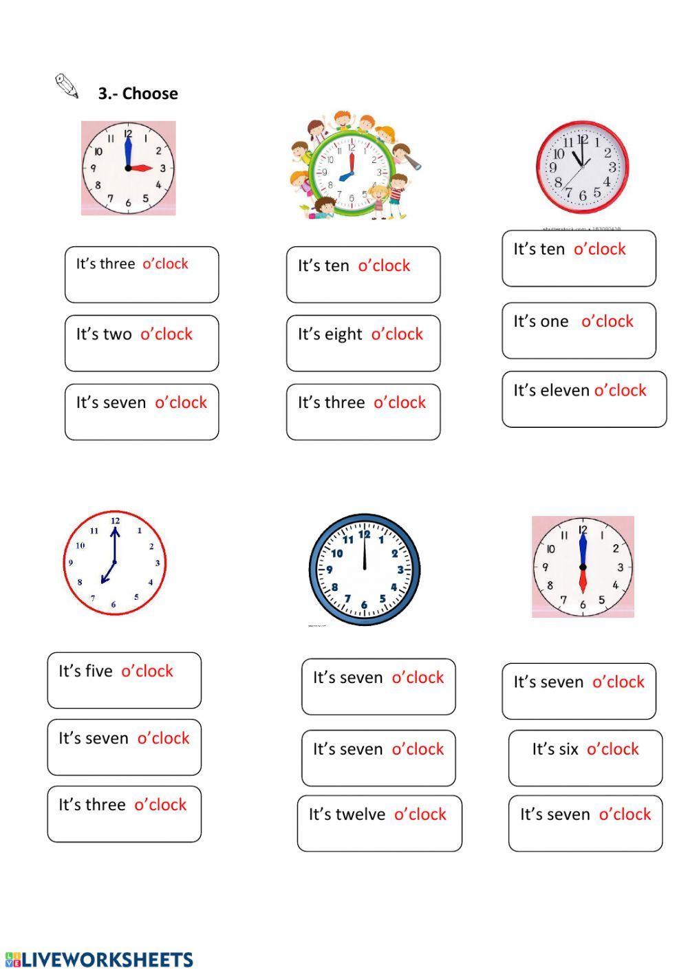 The time (o'clock)